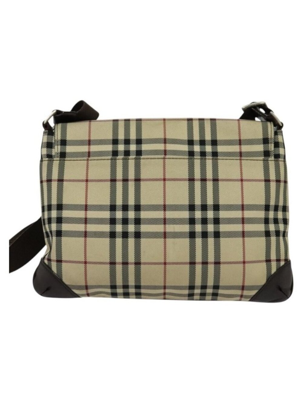 Authentic BURBERRY Nova Check Shoulder Bag Nylon Beige Silver - Picture 10 of 16